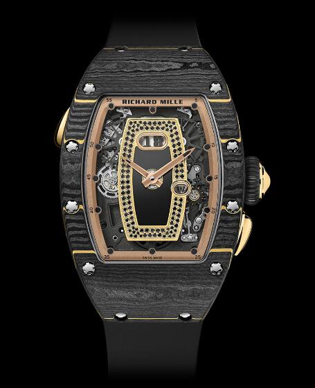 Review Richard Mille Replica Watch RM037 Ladies Gold Carbon TPT - Click Image to Close